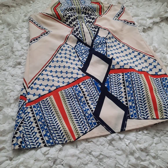 Venus Geometric Print Halter Mini Dress S/M - Picture 4 of 11